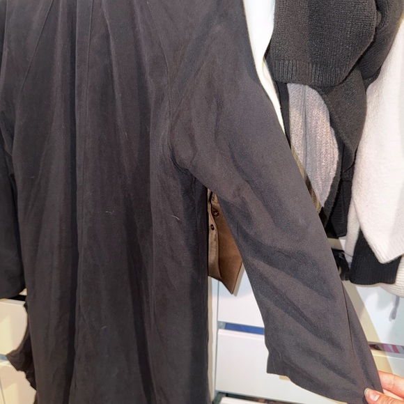 Vintage Black Anne Klein II Long Women's Coat with Velvet Collar - Picture 7 of 10